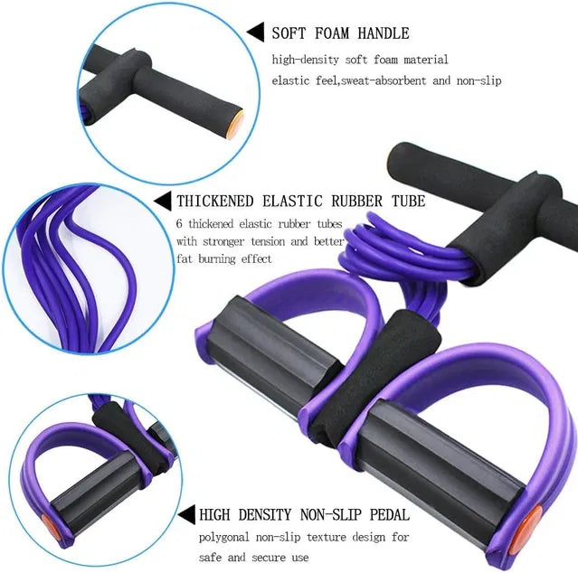 4-Tube Pedal Pull Resistance Band Exerciser