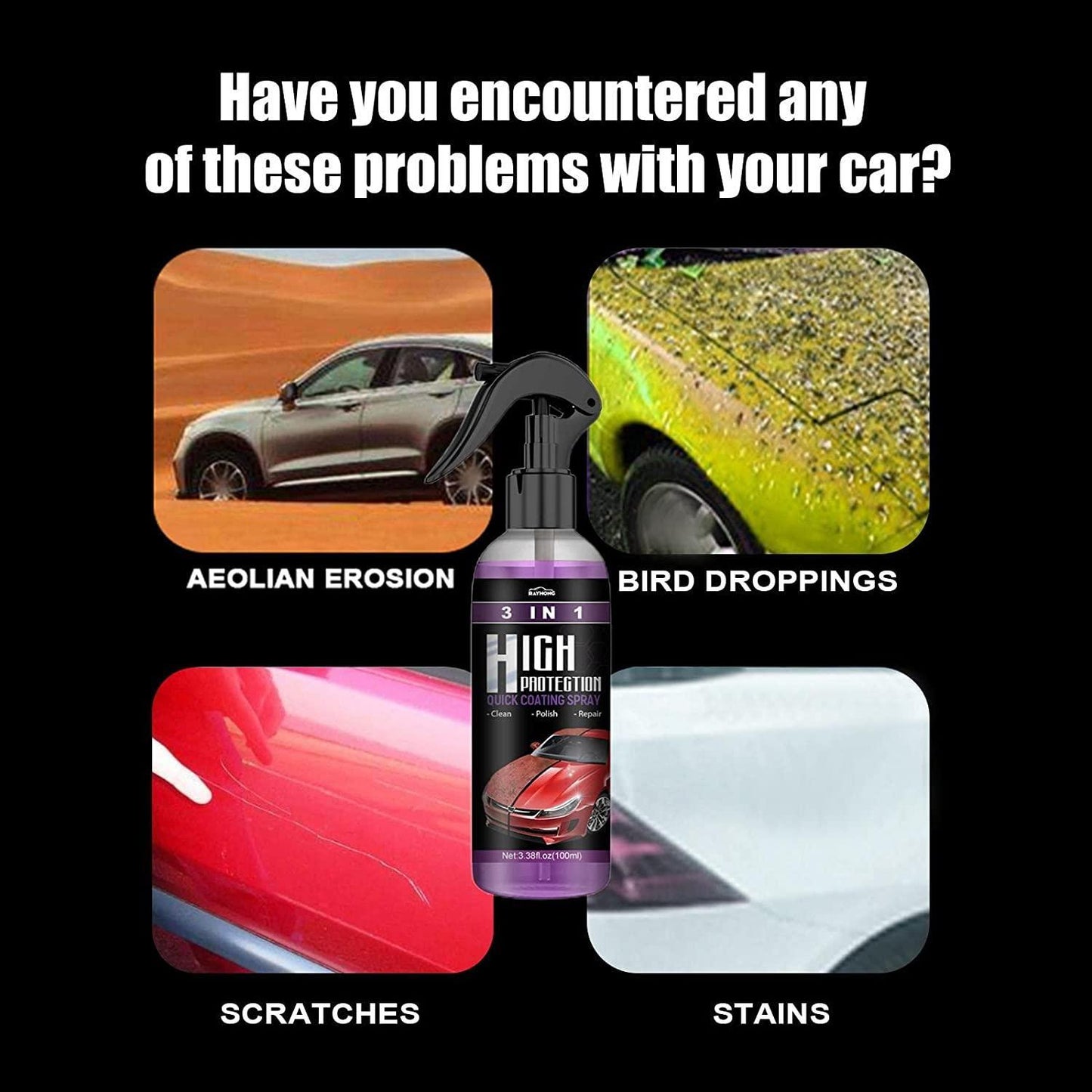Hydrophobic Nano Coating Car Polish Spray (Pack of 2)