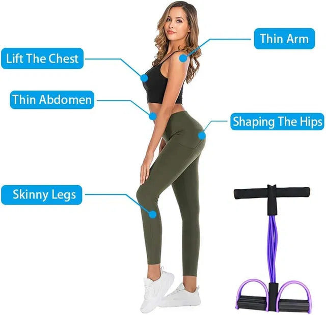 4-Tube Pedal Pull Resistance Band Exerciser